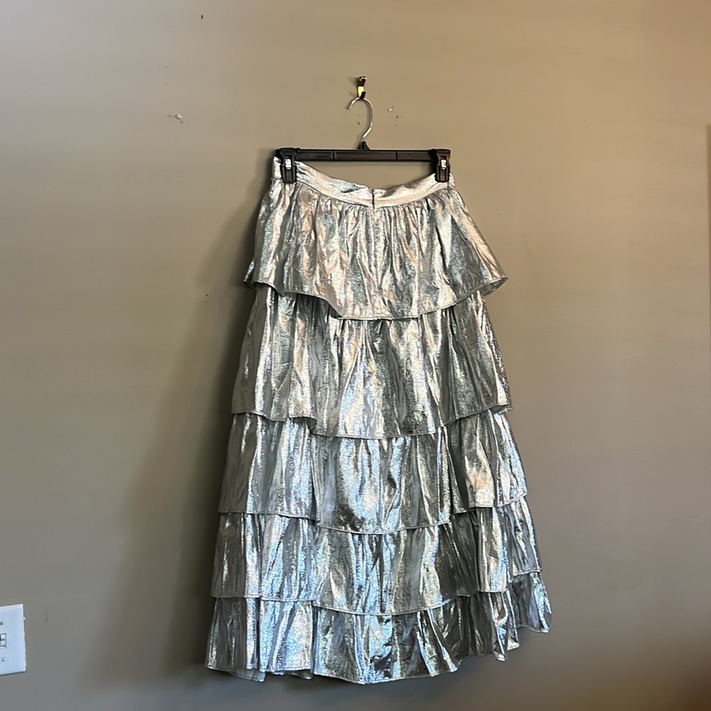Antonio Melani x Born on Fifth Aurelia Metallic Tiered Ruffle Skirt - Picture 8 of 12